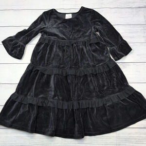 8 Hanna Andersson Black Velour Twirl Dress